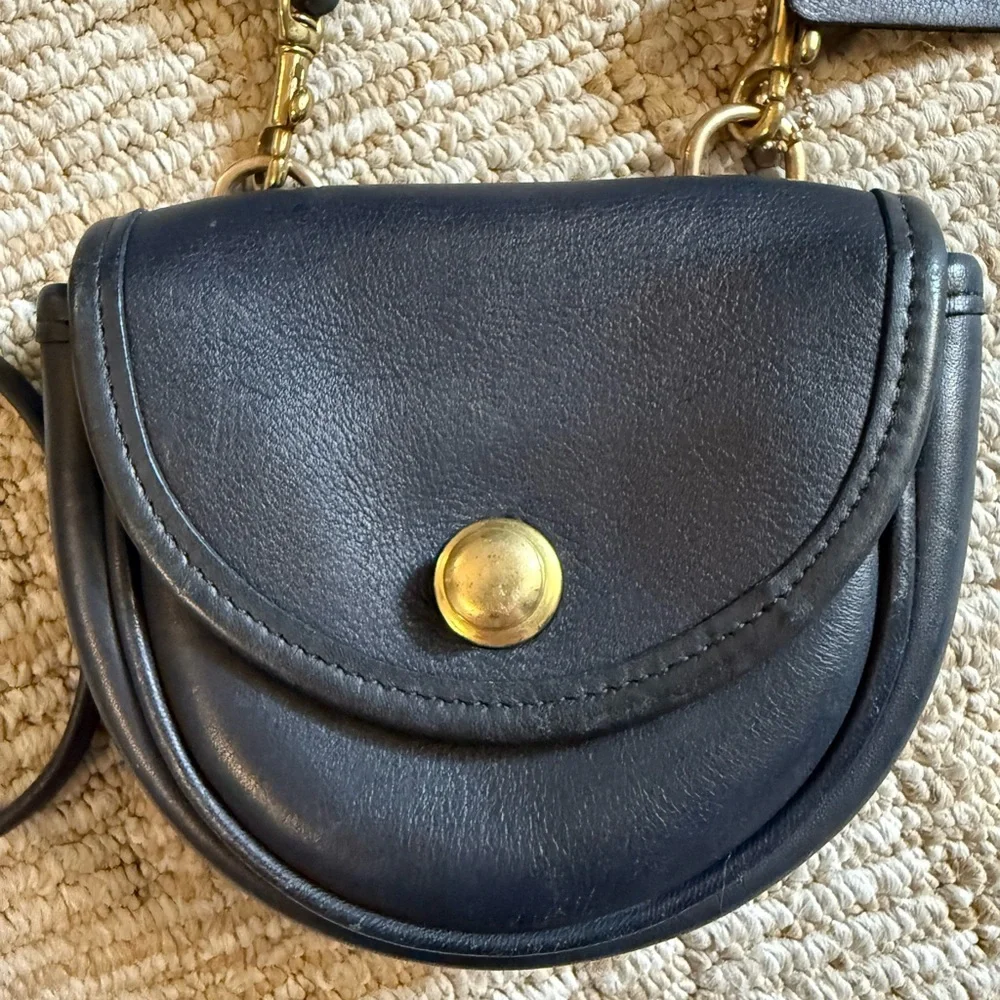 Coach Black belt/ Crossbody Bag with Gold Accents - Picture 2 of 9